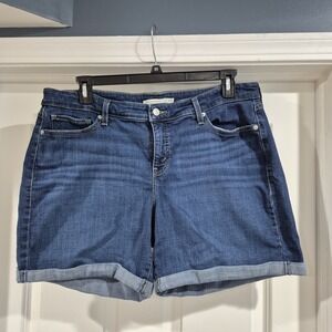 Levis Shorts Womens‎ 18W Denim Jean Mid Length Bermuda Mid Rise Cuffed Stretch